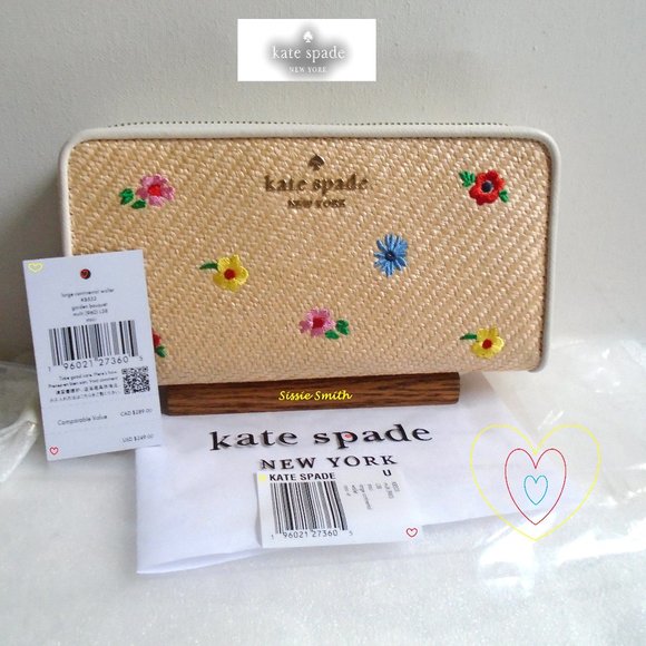 kate spade Handbags - ♠️ Kate Spade ♠️ Staci Straw Garden Bouquet Lg. Continental Wallet
